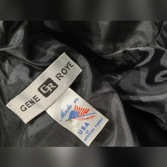 VTG 80’s GENE ROYE Black Top/Jacket Red Abstract Art Deco 100% Silk Fully Lined - Picture 8 of 13